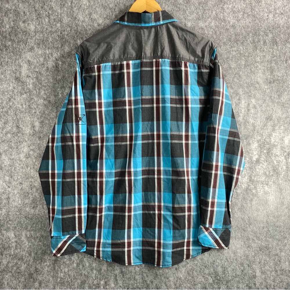 Rock‎ & Republic Mens Multicolor Plaid Long Sleeve Button Down Shirt Size M - Picture 2 of 10